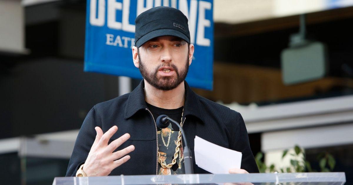 Eminem takes a knee during Super Bowl halftime performance