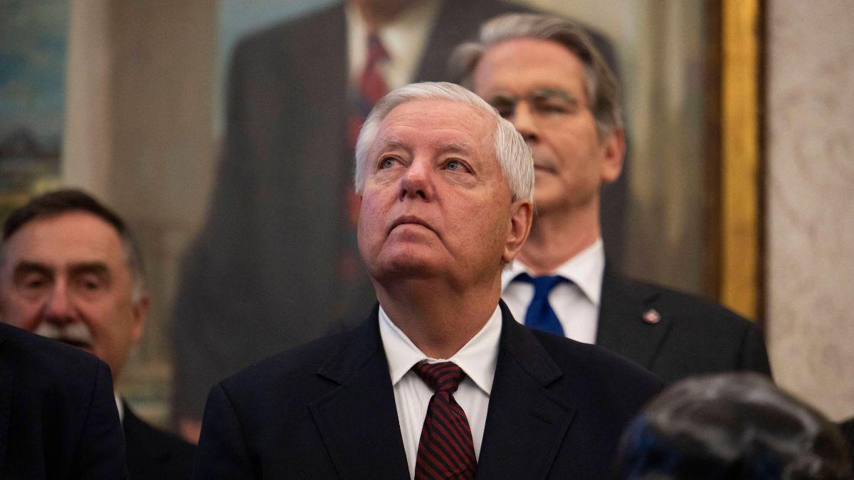 image of Lindsey Graham just returned from Ukraine. 