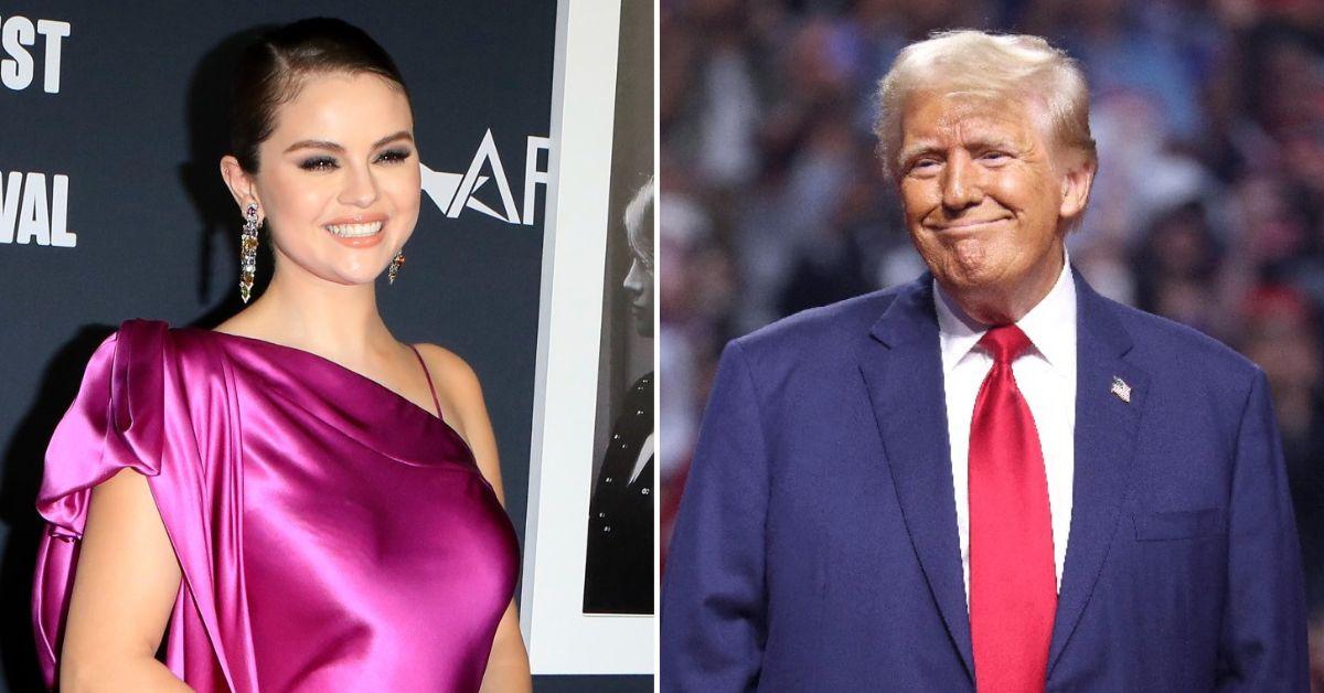 Composite photo of Selena Gomez and Donald Trump.