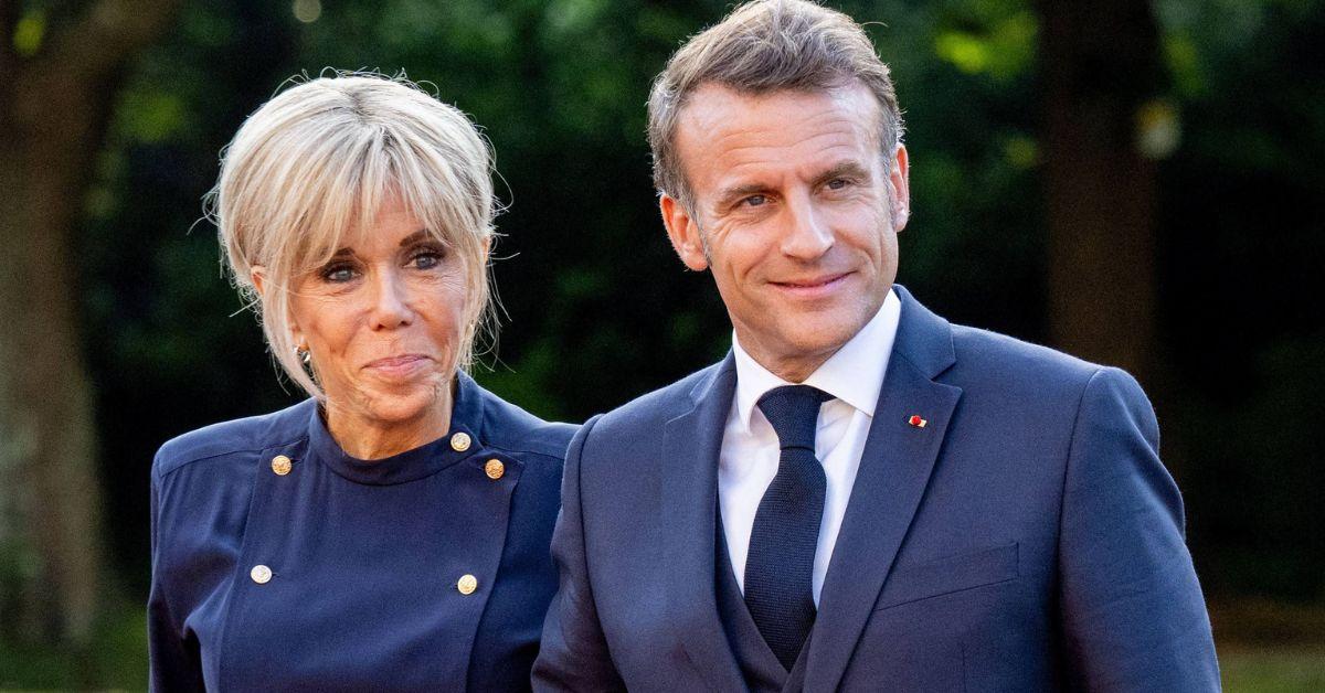 image of Emmanuel Macron has defended his wife over the claims she is transgender.
