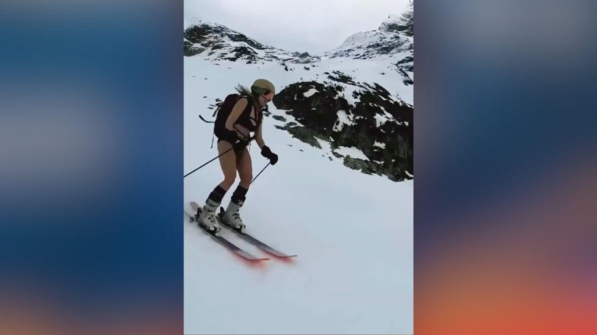 Image of Chelsea Handler used to ski topless.