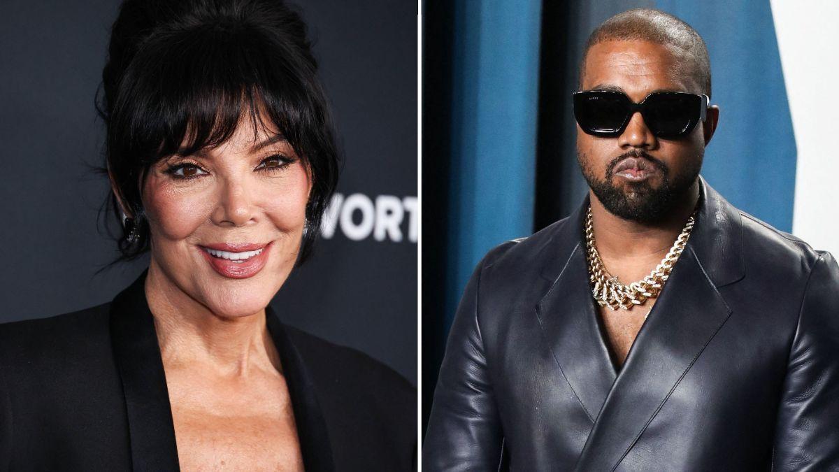 Split Image of Kris Jenner and Kanye West..