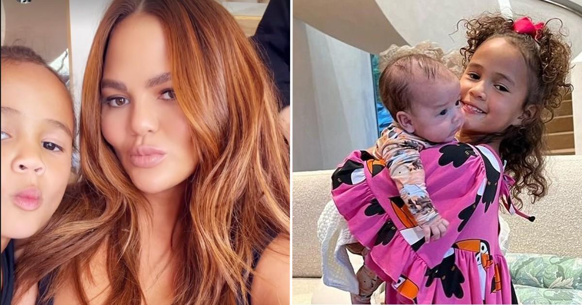 Chrissy Teigen Shows Daughter Luna Taking Care Of Baby Esti: Photos