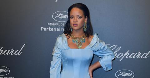 Rihanna feeling blue at the Chopard Space Party