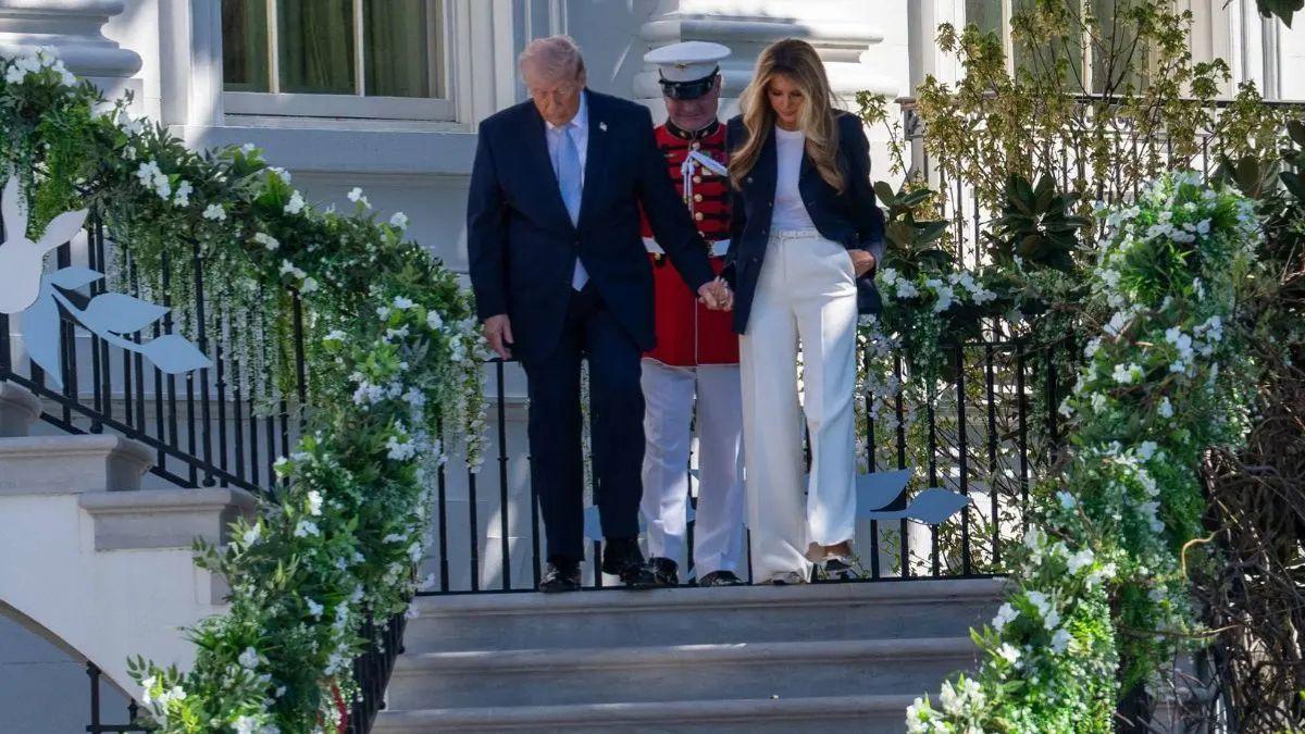 Donald Trump Addresses Why He Grips Stair Railings Amid Health Concerns