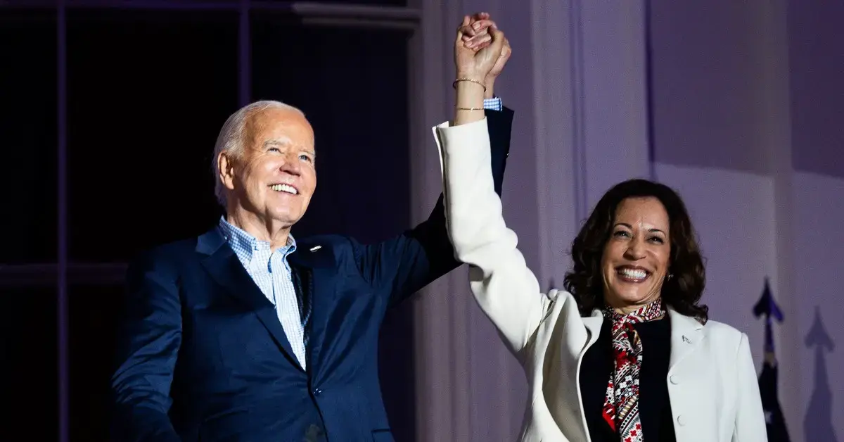 kamala harris over joe biden awkward fire pun la briefing