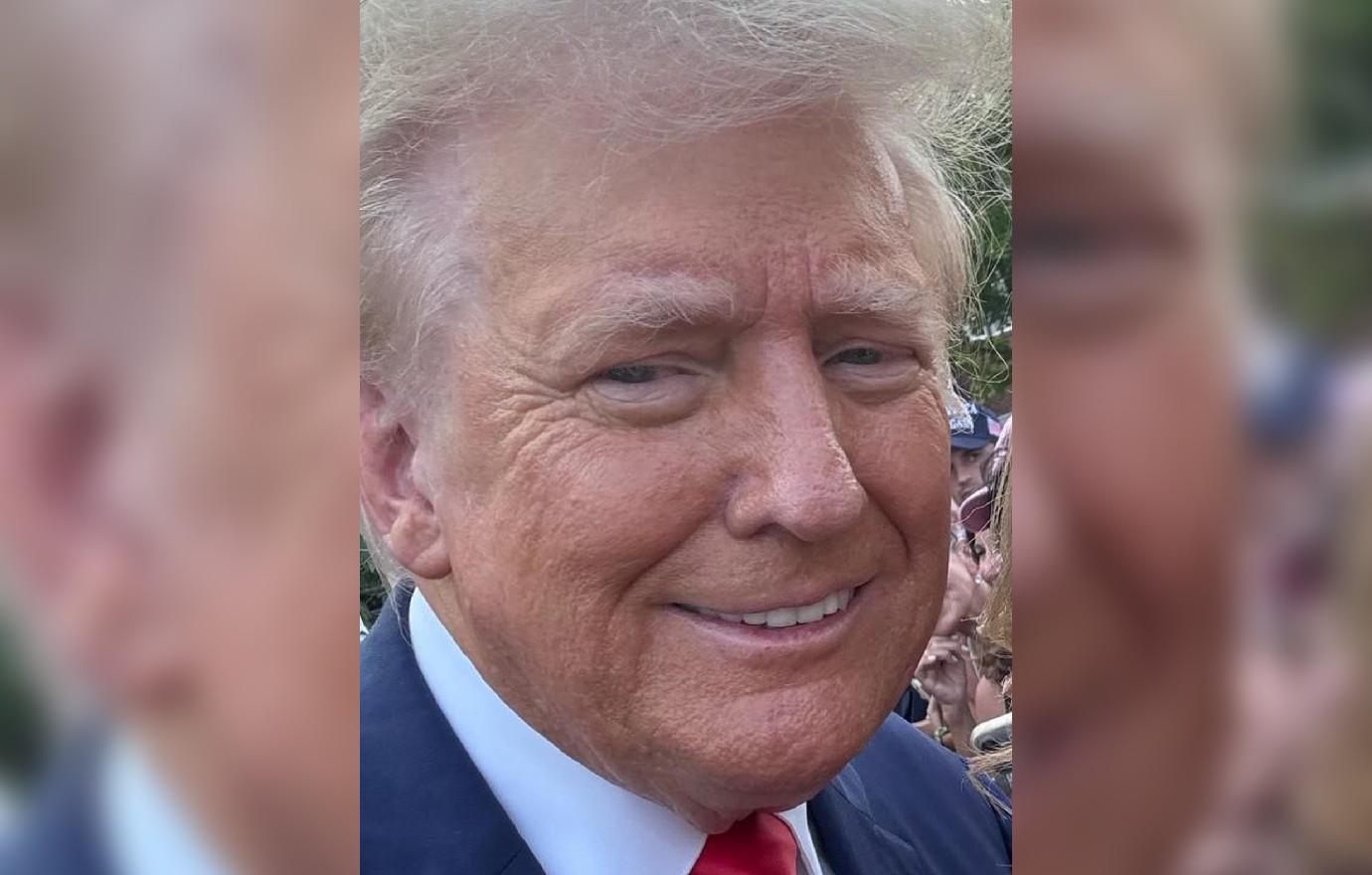 donald trump dissed gross close up image overly bronzed face