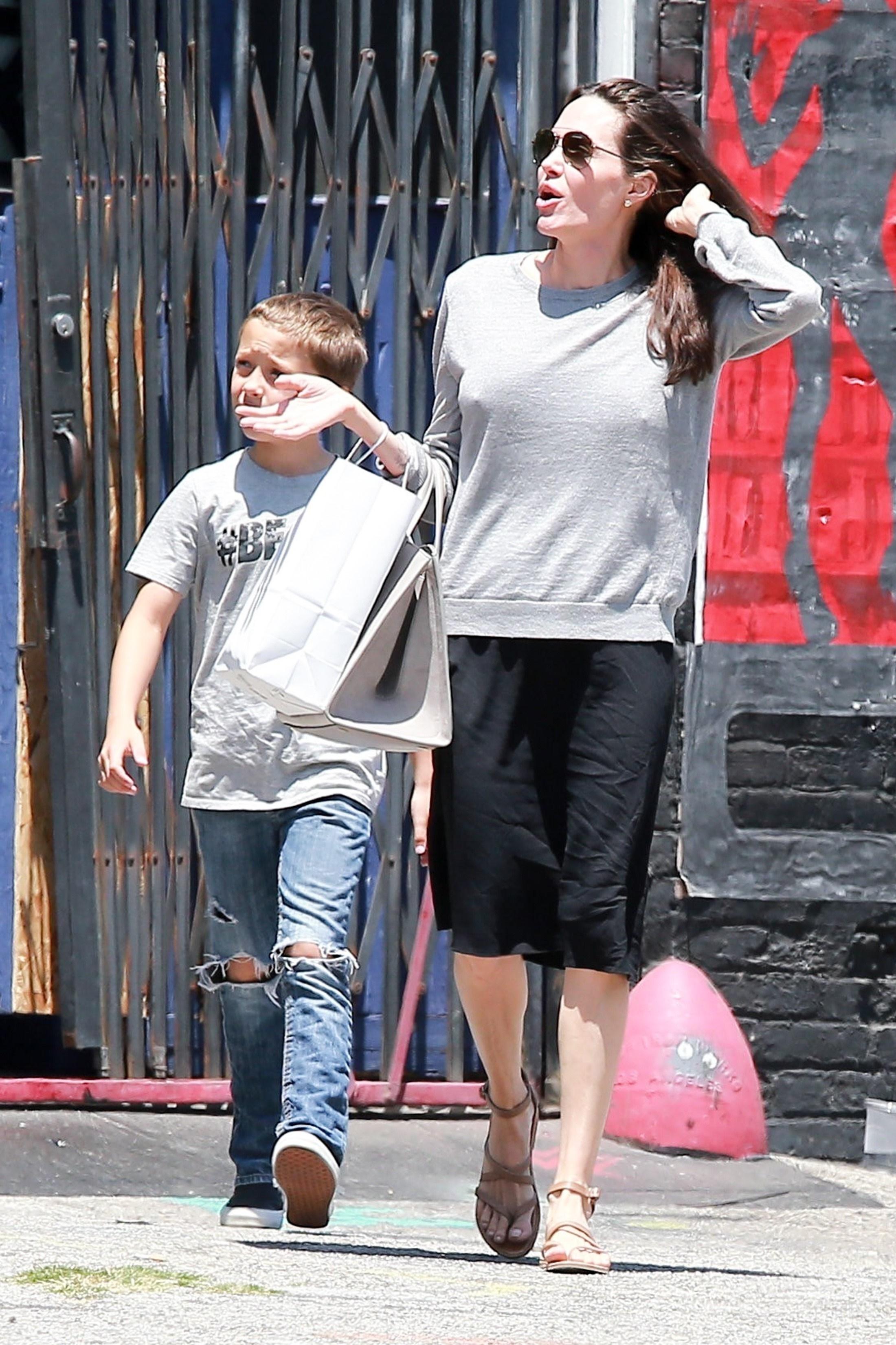 *EXCLUSIVE* Angelina Jolie and Knox Leon Jolie Pitt shop for new toys in L.A.