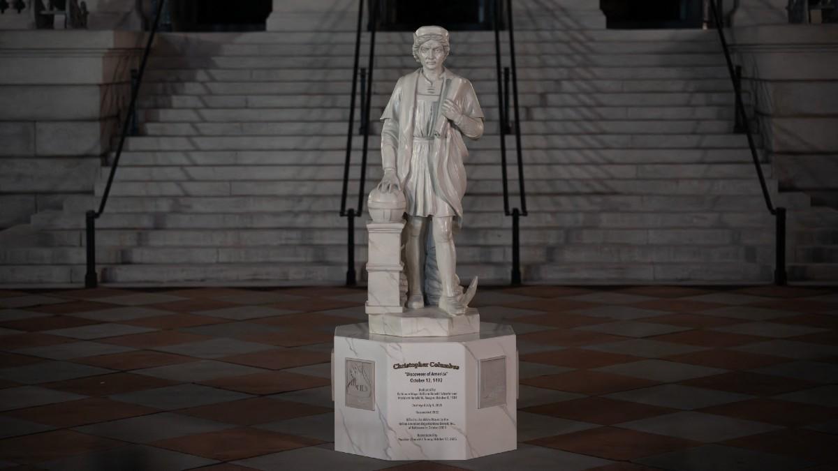 image of The president called Christopher Columbus an 'original American hero.' 