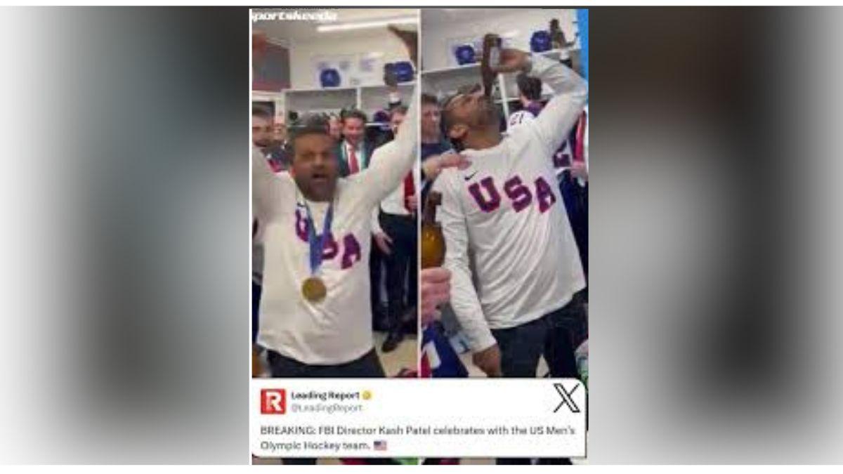 Image of FBI Director Kash Patel chugged beer with the TEAM USA.