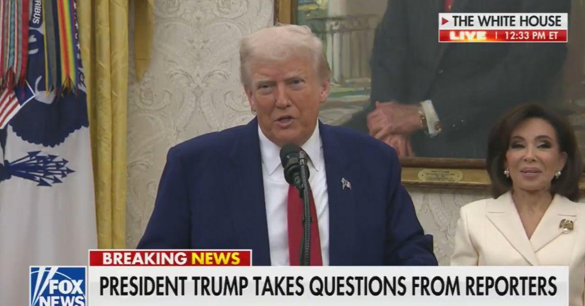donald trump blowing up reporter asking nasty question tariff plan