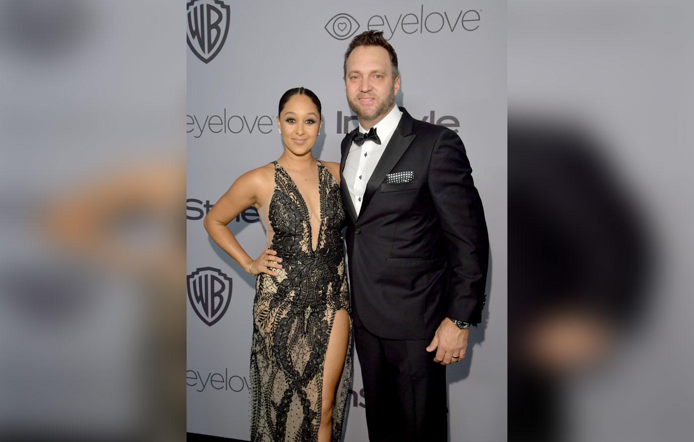 Tamera Mowry And Adam Housley Arriving At Warner Bros. Pictures And InStyle Host 19th Annual Post-Golden Globes Party - Arrivals