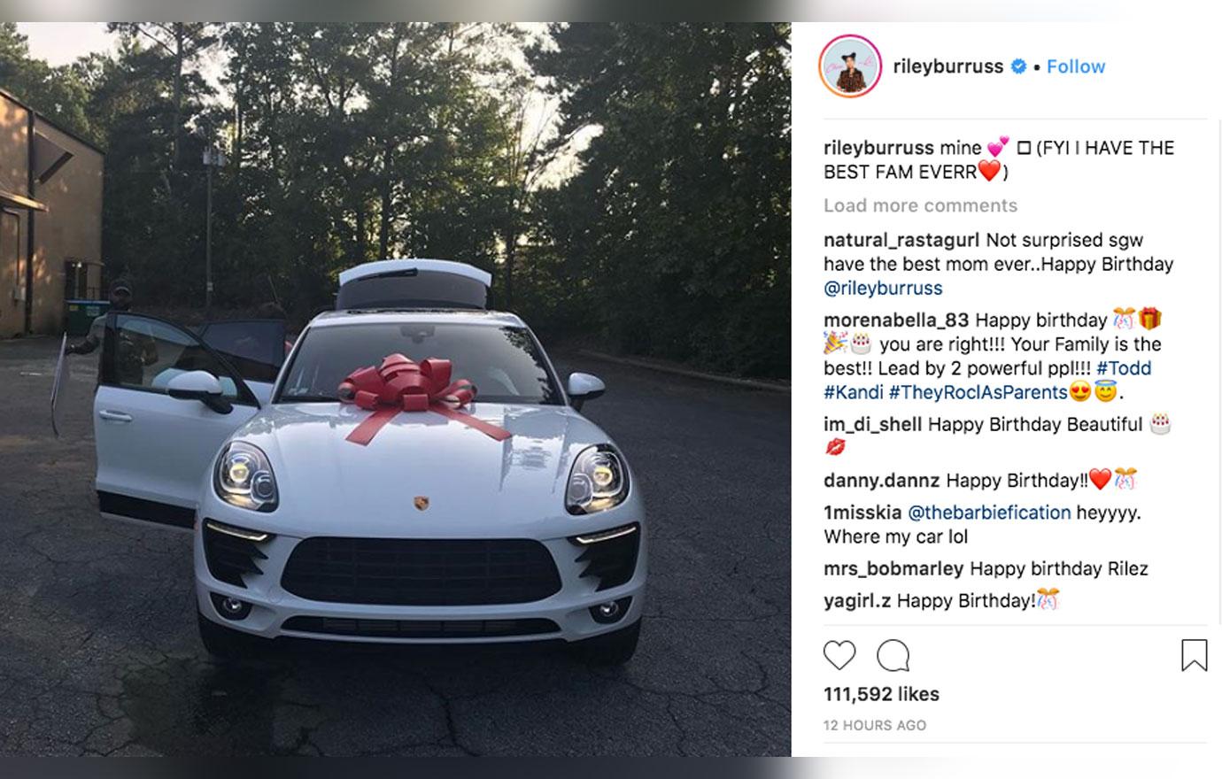 Kandi burruss gifts daughter riley porsche 16th birthday 5