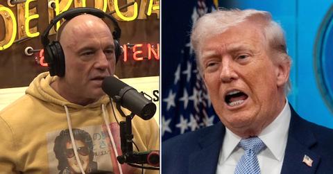 split of Joe Rogan, Donald Trump.