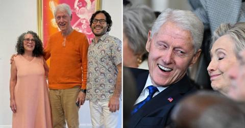 Split image of Bill Clinton and Bill and Hillary Clinton