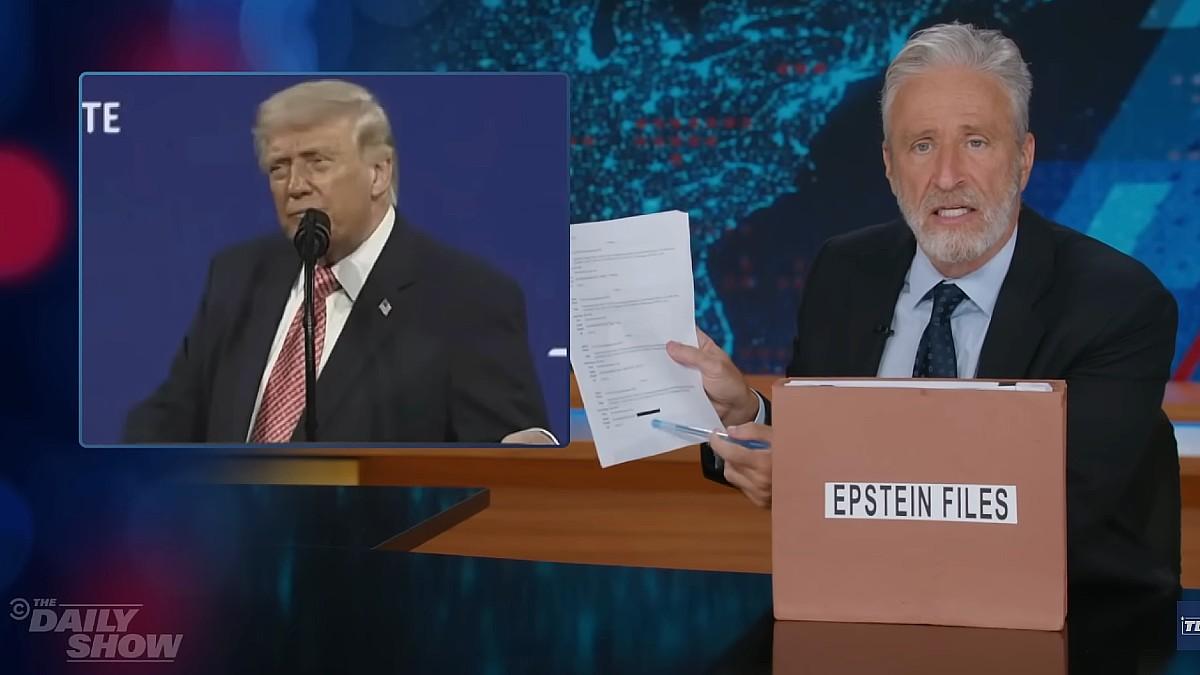 image of Jon Stewart mocked the president on his show. 