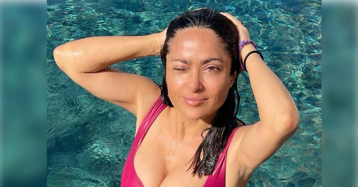 Salma Hayek Shows Off Fit Summer Body In The Pool With Husband: Photo
