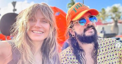 heidi klum shows off cleavage st barts tom kaulitz photospp