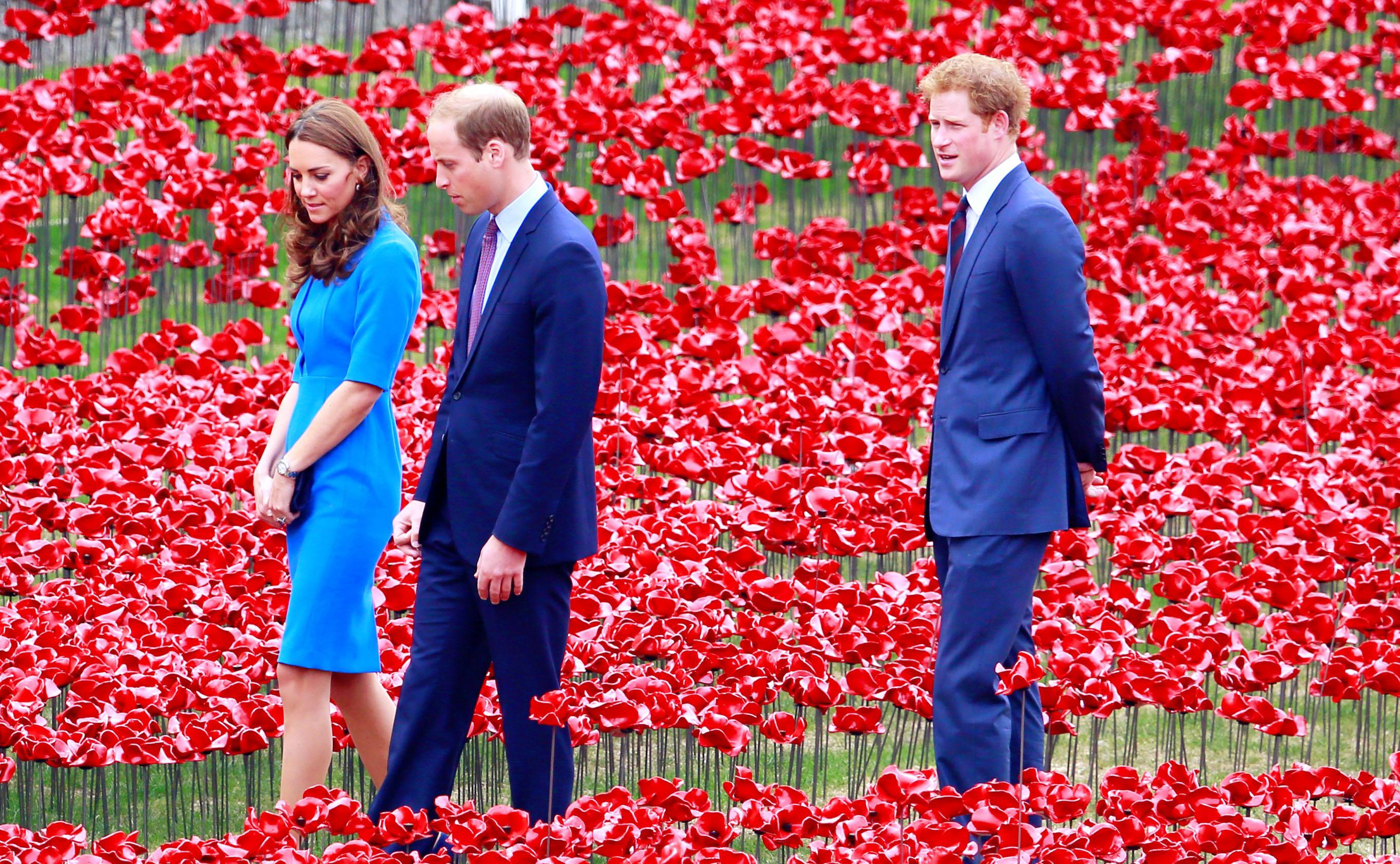 Royal visit to The Tower Of London Ceramic Poppy installation &#8211; Blood Swept Lands and Seas of Red