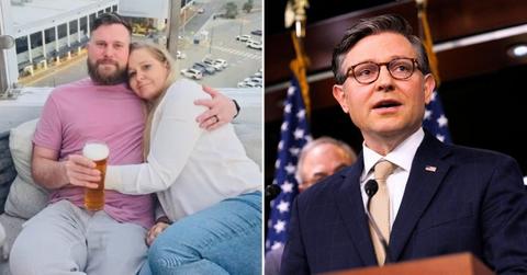 photo of Sky Roberts, Virginia Giuffre and Mike Johnson