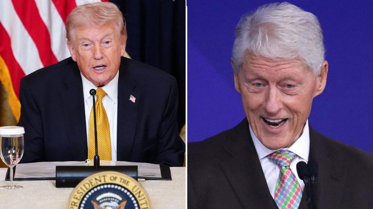 Split image of Donald Trump and BIll CLinton