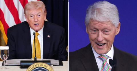 Split image of Donald Trump and BIll CLinton