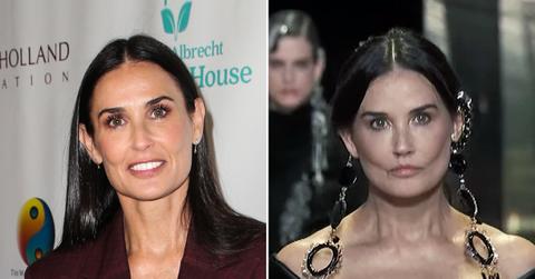 demi moore plastic surgery paris fashion week look has experts talking pf