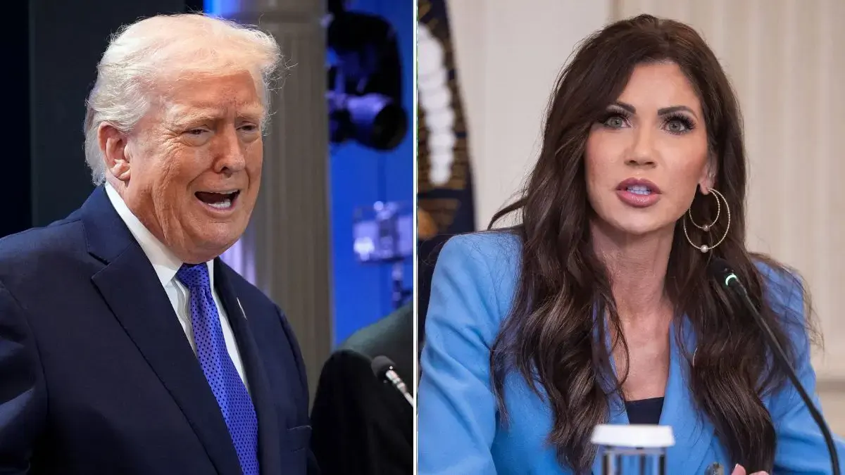 split of Donald Trump and Kristi Noem. 