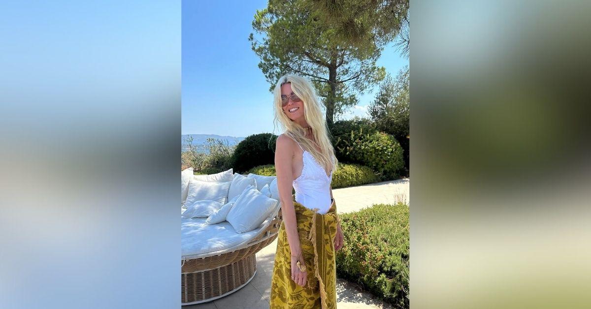 image of The fashion icon wore a stunning white bathing suit.