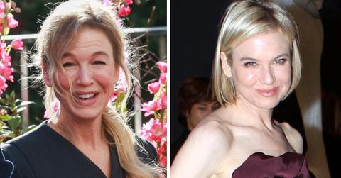 split photo of Renee Zellweger
