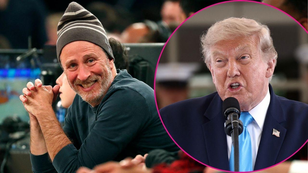 Composite photo of Jon Stewart and Donald Trump.