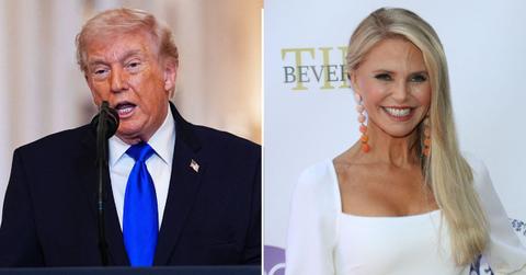 split image od Donald Trump and Christie Brinkley