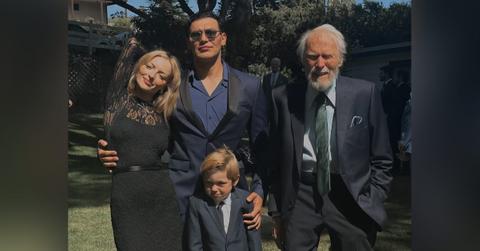 Photo of Francesca Eastwood, Alexander Wraith, their son, Titan, and Clint Eastwood