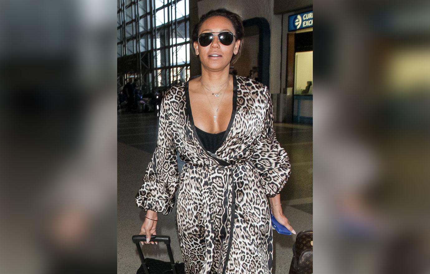 Mel b in leopard jacket