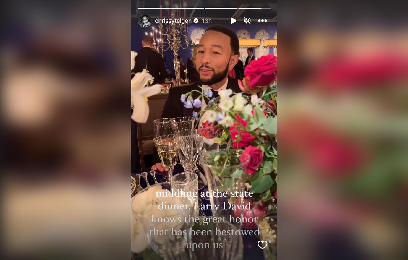 pregnant chrissy teigen white house state dinner john legend