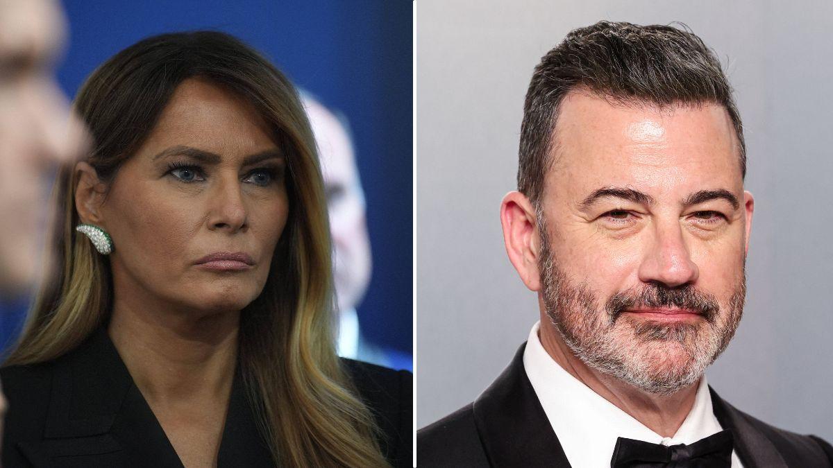 Photo of Melania Trump and Jimmy Kimmel.