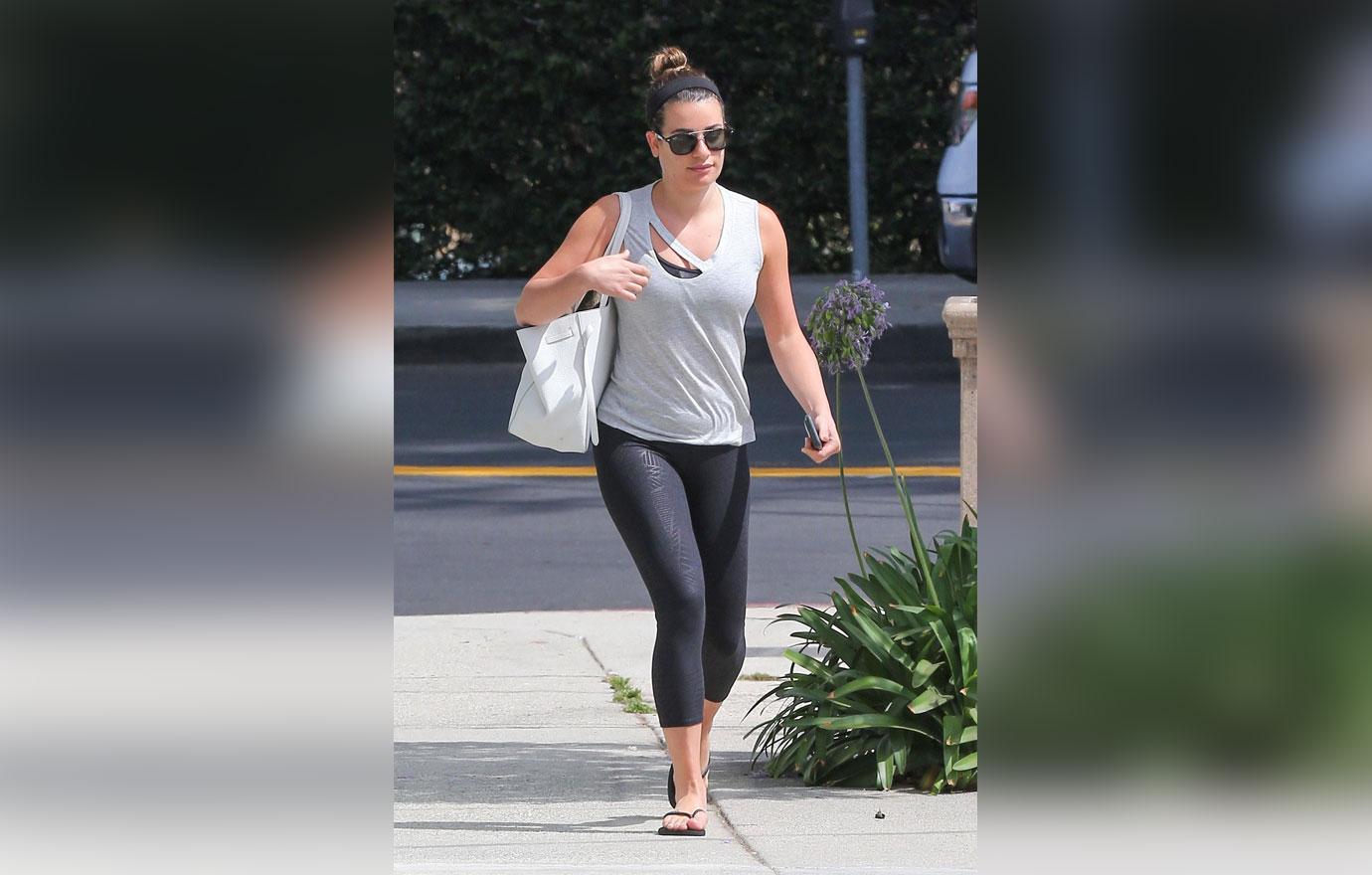 *EXCLUSIVE* Lea Michele starts her weekend off with a trip to the gym