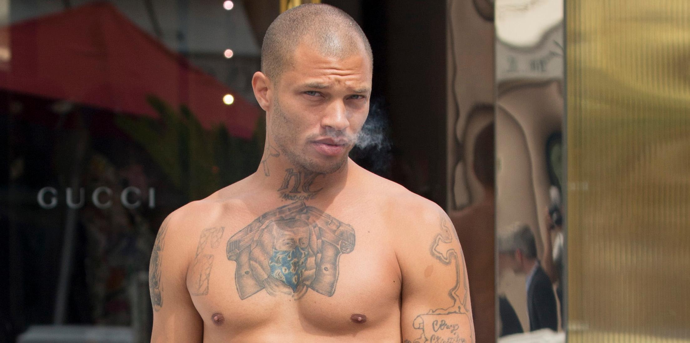 EXCLUSIVE: &#8216;Hot Felon&#8217; Jeremy Meeks takes a shirtless stroll in Cannes.