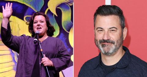 Split Photo of Rosie O'Donnell and Jimmy Kimmel