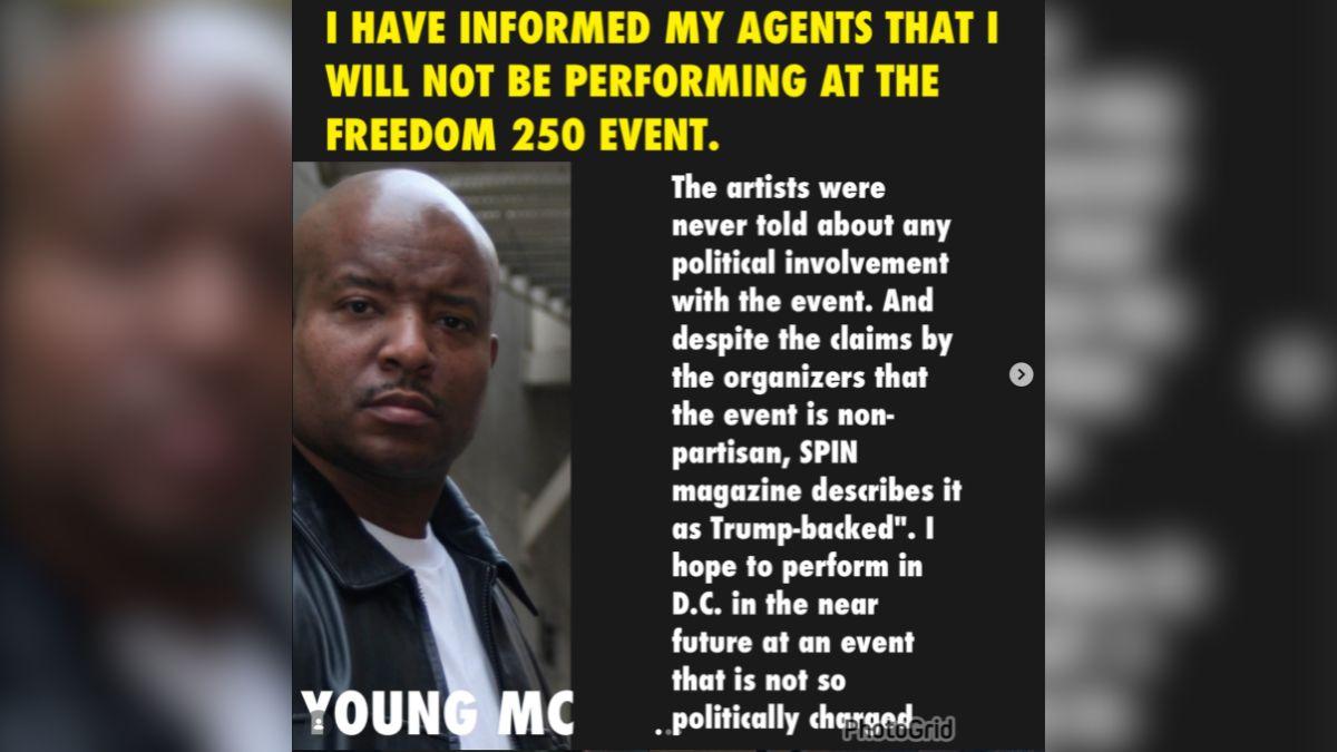 Image of Young MC denied involvement in the concert.