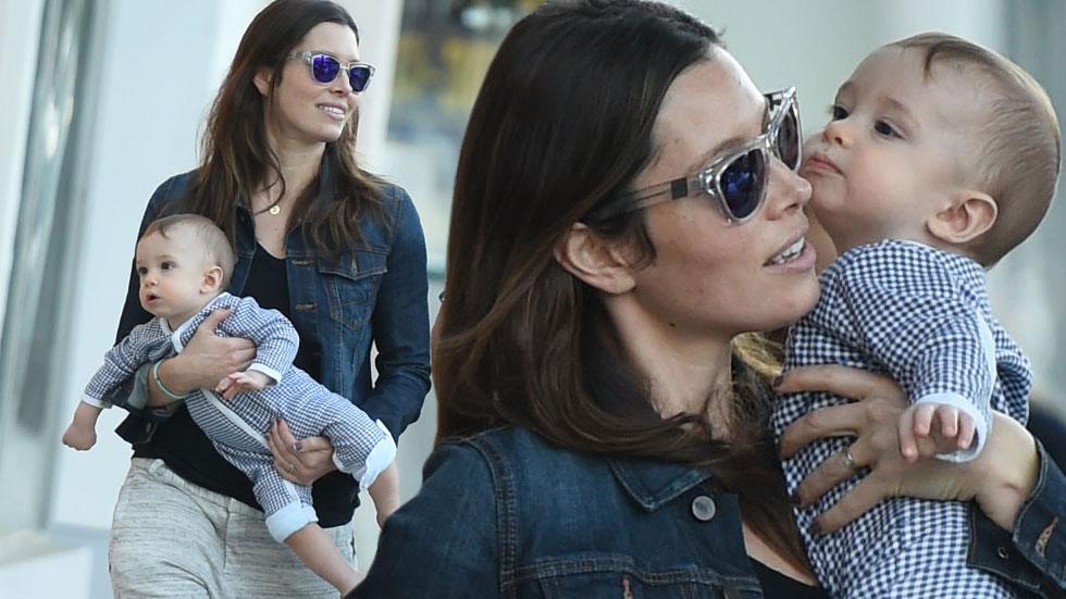 Jessica Biel walks hand in hand with adorable son Silas