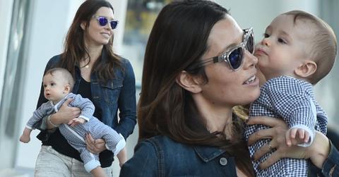 Jessica Biel Baby Silas Randall Walking