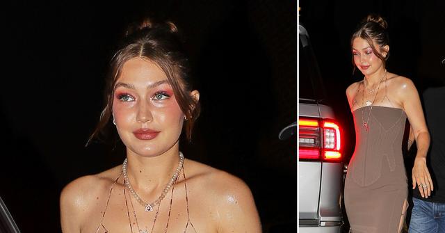 gigi hadid arrives at the bella hadid new york fashion show in nyc