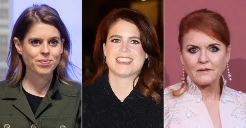 Photo of Princess Beatrice, Princess Eugenie and Sarah Ferguson
