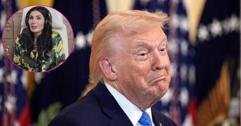 composite photo of donald trump and laura loomer