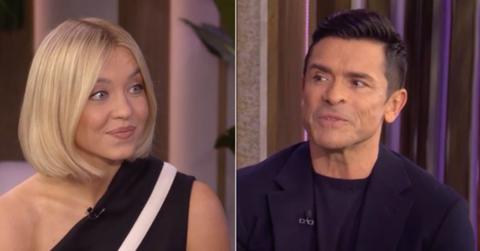 Split photo of Sydney Sweeney and Mark Consuelos.