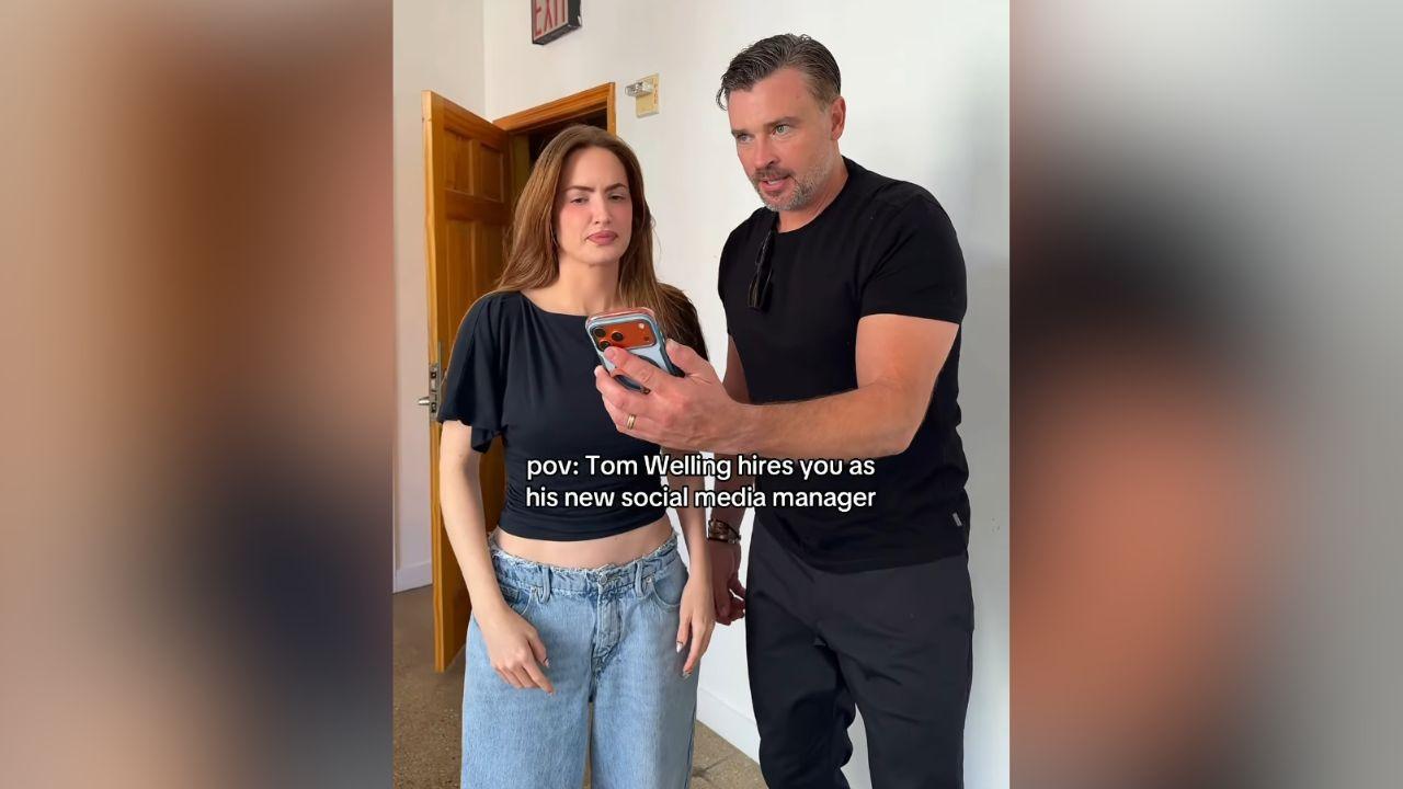 image of Tom Welling teamed up with influencer Haylee Baylee for an Instagram Reel poking fun at his accidental hotel-window photo.