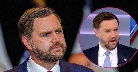 split photo of J.D. Vance