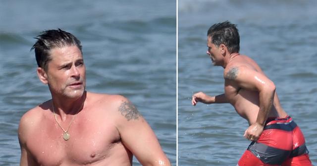 rob lowe and son at the beach on easter weekend