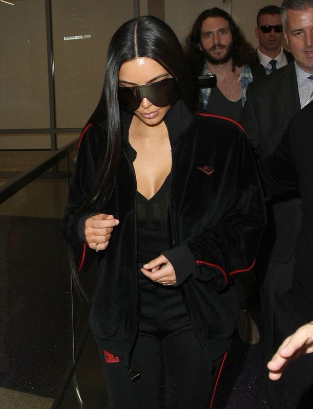 Kim Kardashian &amp; Scott Disick Departing On A Flight At LAX